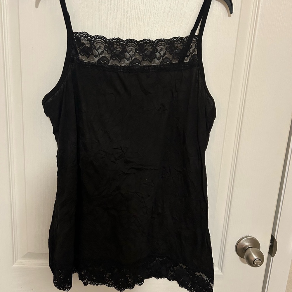 Maurices Black Lace Trim Chemise
